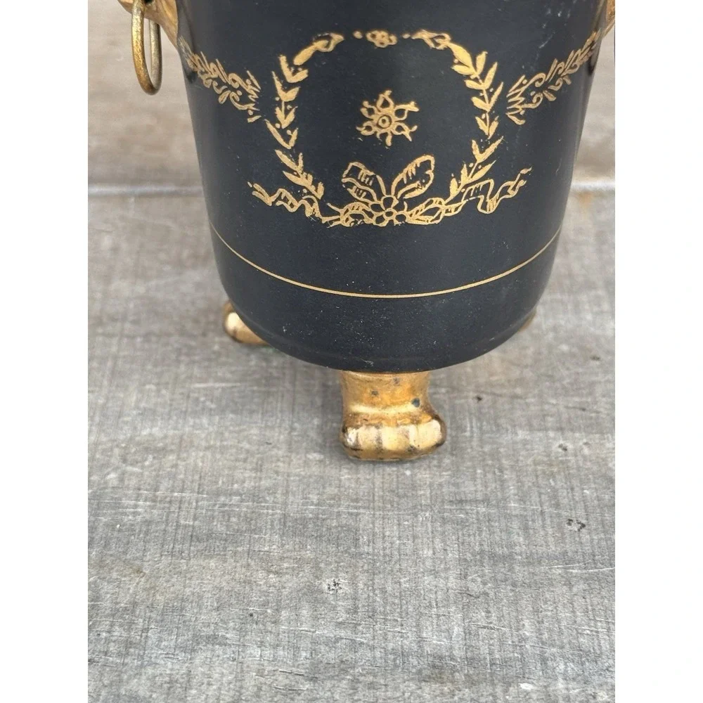 Early Mid-Century Lion Urn/Toothpick Holder Gold Guilded Lions Head & Feet Mixed